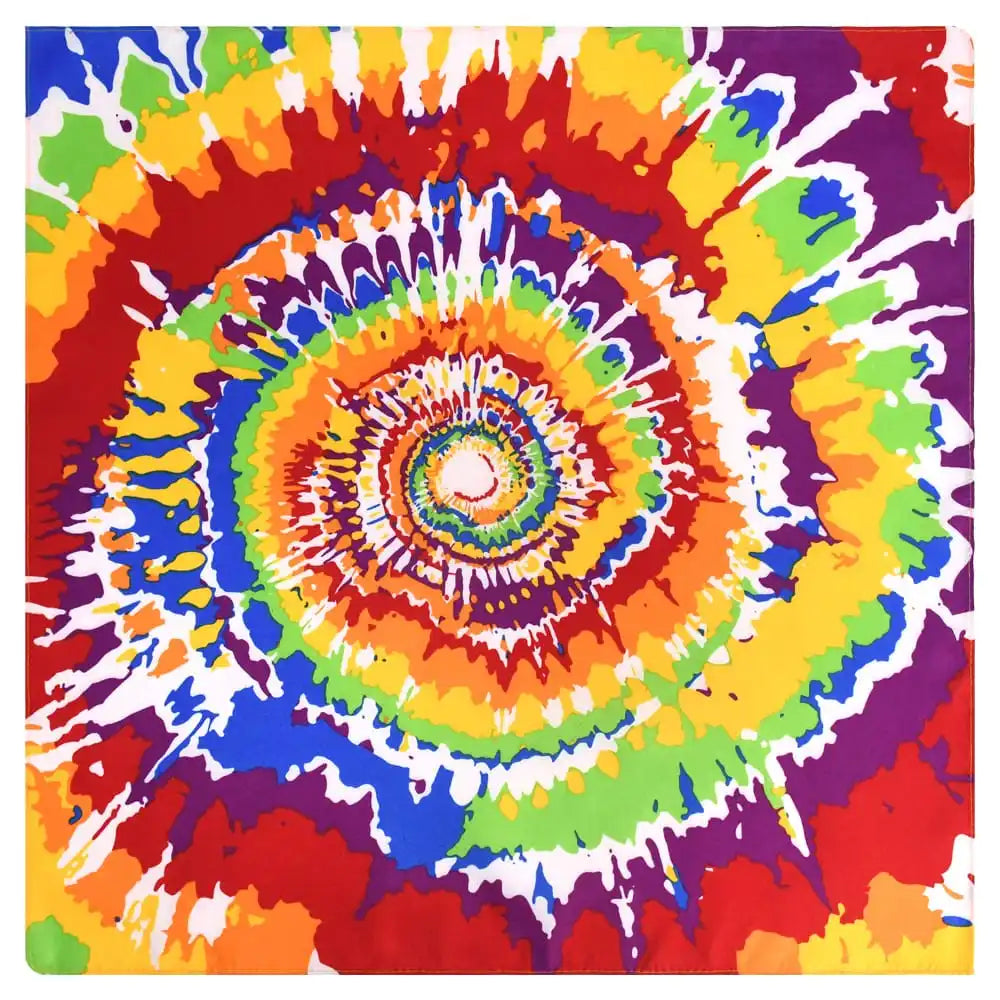 Vibrant Rainbow Bandana Set - 4 Pack Multi-Pattern Square Headwraps