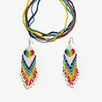 Bohemian Hand-Woven Heart Seed Bead Tassel Earrings