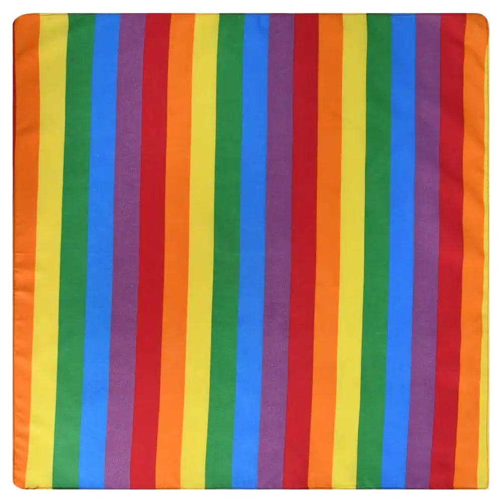 Vibrant Rainbow Bandana Set - 4 Pack Multi-Pattern Square Headwraps