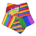 Vibrant Rainbow Bandana Set - 4 Pack Multi-Pattern Square Headwraps