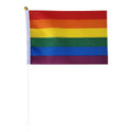 Vibrant Rainbow Hand-held Flag Set - 60 Pieces for Events & Pride