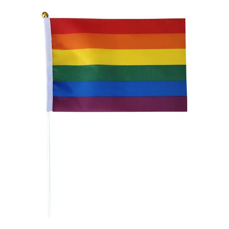 Vibrant Rainbow Hand-held Flag Set - 60 Pieces for Events & Pride