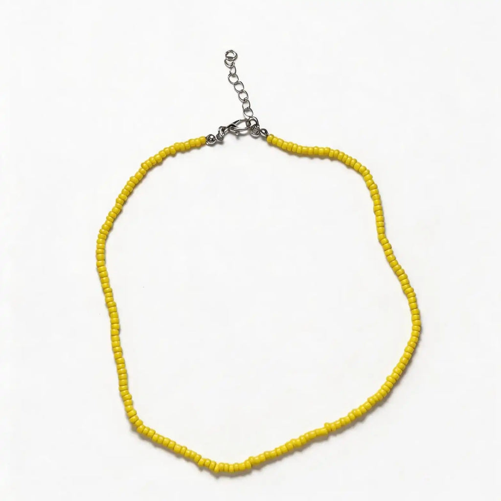 Handmade Colorful Seed Bead Necklace Set - 5 Vibrant Colors Bundle