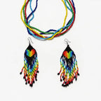 Bohemian Hand-Woven Heart Seed Bead Tassel Earrings