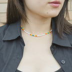 Multi-Wear Rainbow Accent Seed Bead Necklace