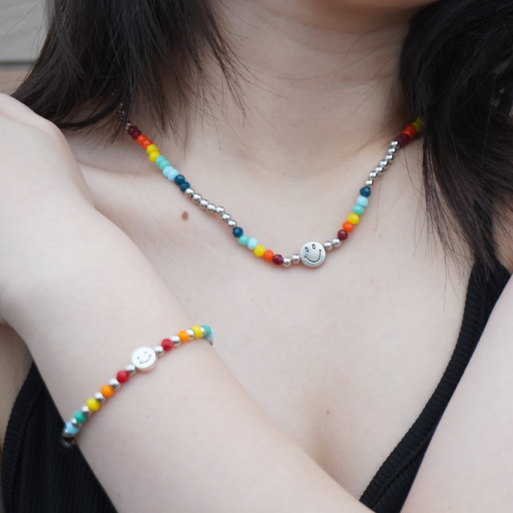 Rainbow Smile Necklace&amp;Bracelet Set