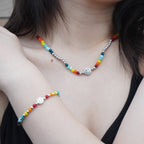 Rainbow Smile Necklace&amp;Bracelet Set