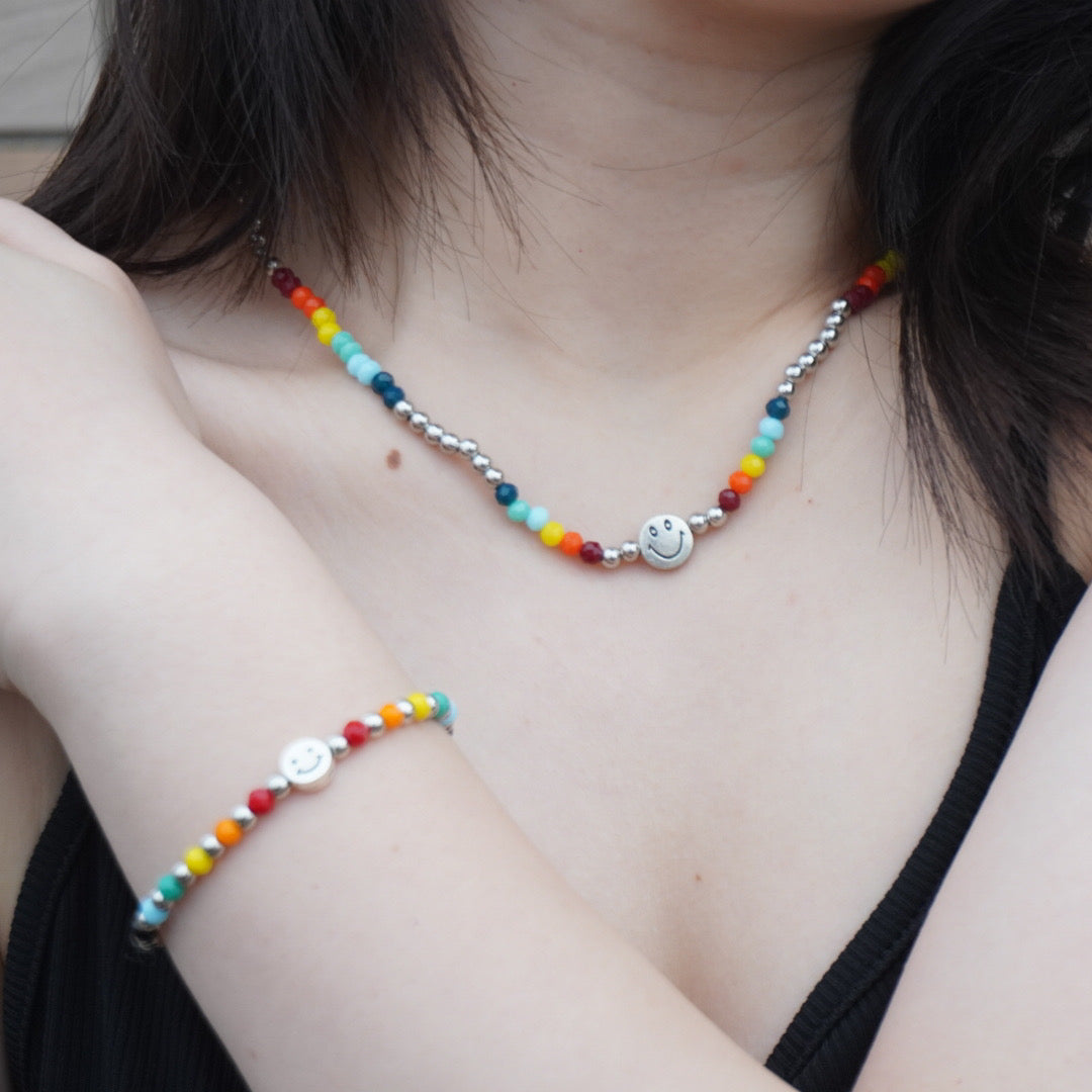 Rainbow Smile Necklace&amp;Bracelet Set
