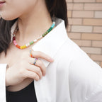 Vibrant Rainbow Natural Stone NecklacVibrant Rainbow Natural Stone Necklace