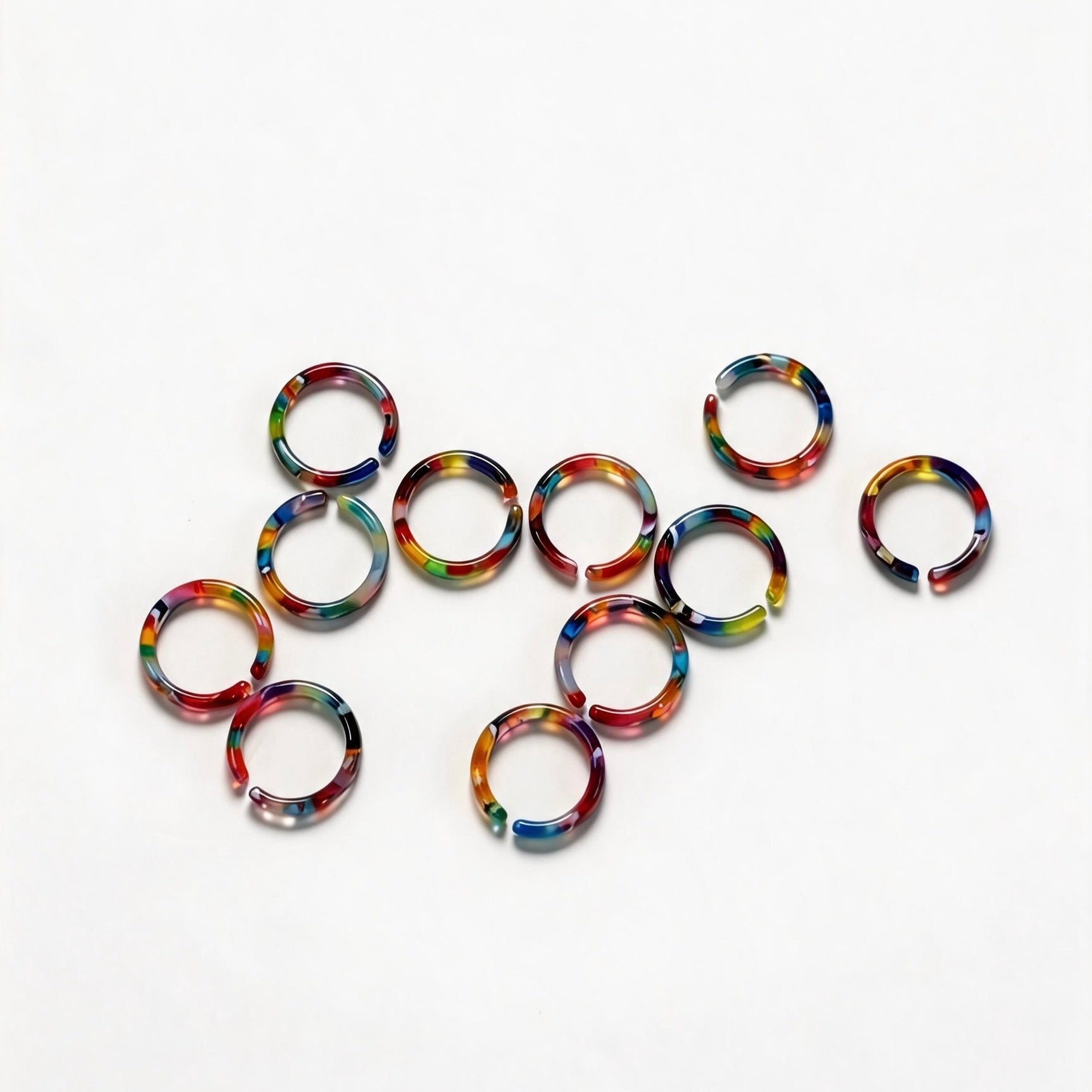 Rainbow Acetate Stackable Ring Set