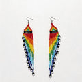 Colorful Seed Bead Dangle Earrings - Handmade Rainbow Boho Jewelry