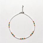 Multi-Wear Rainbow Accent Seed Bead Necklace