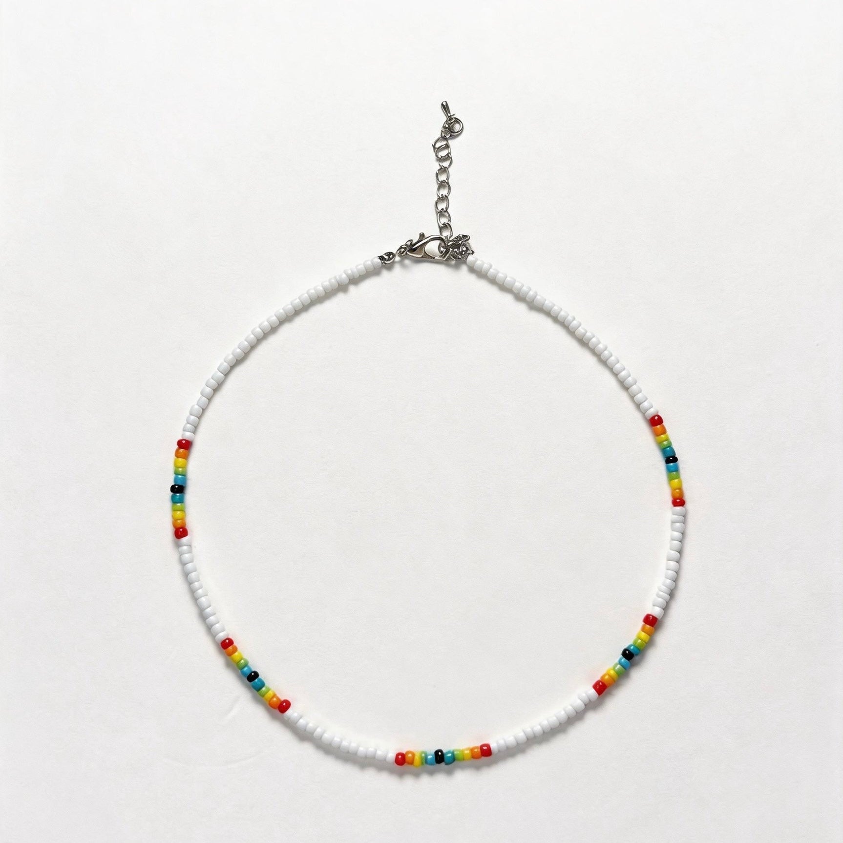 Multi-Wear Rainbow Accent Seed Bead Necklace