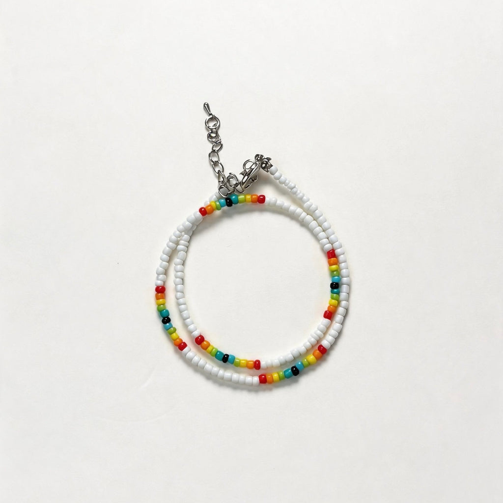 Multi-Wear Rainbow Accent Seed Bead Necklace