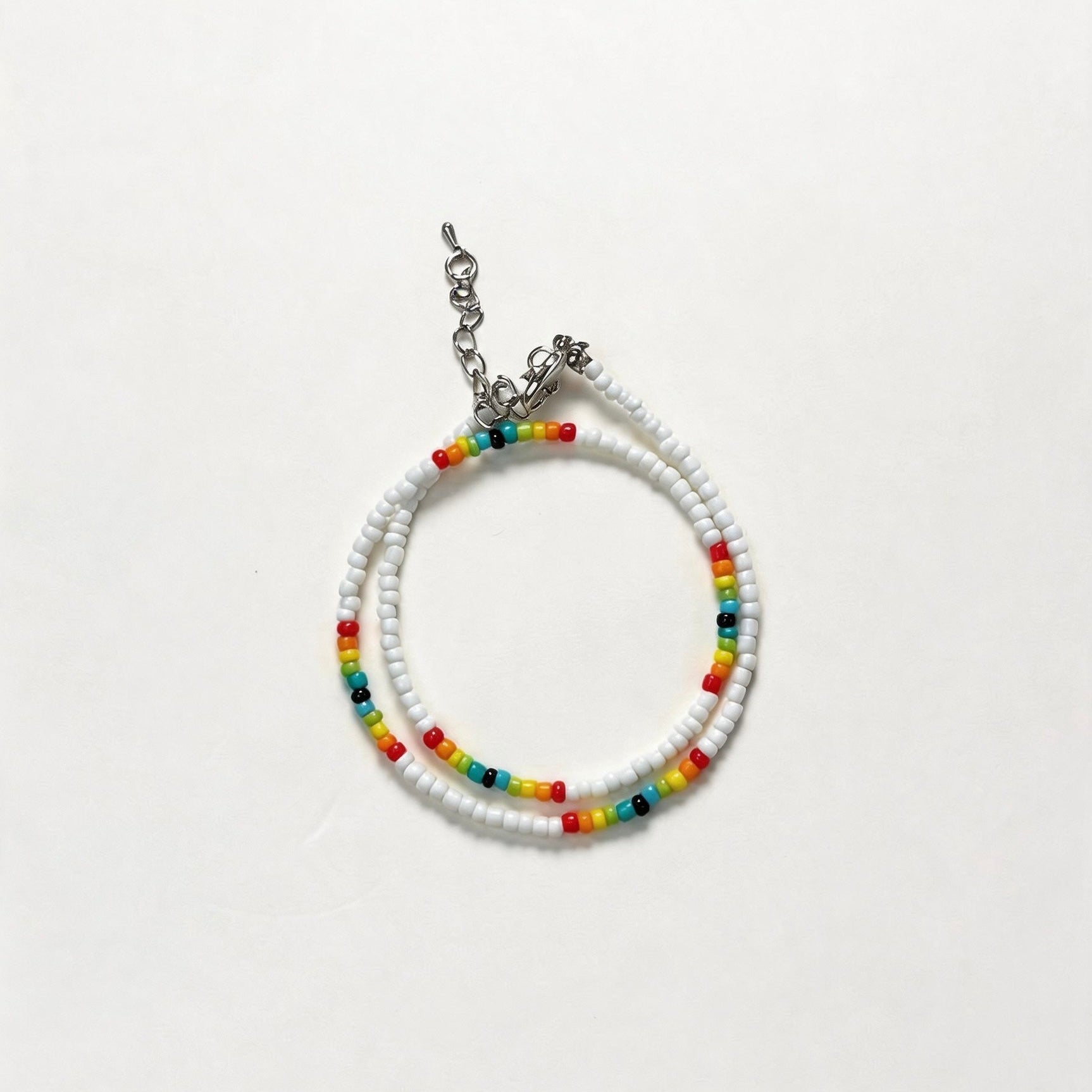 Multi-Wear Rainbow Accent Seed Bead Necklace