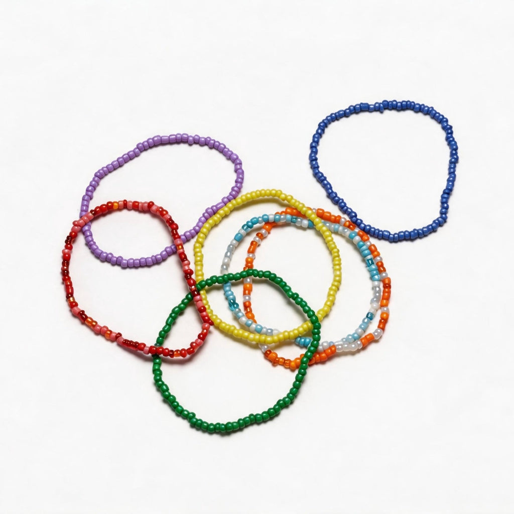 Rainbow Beaded Stackable Bracelet Set (7pcs)
