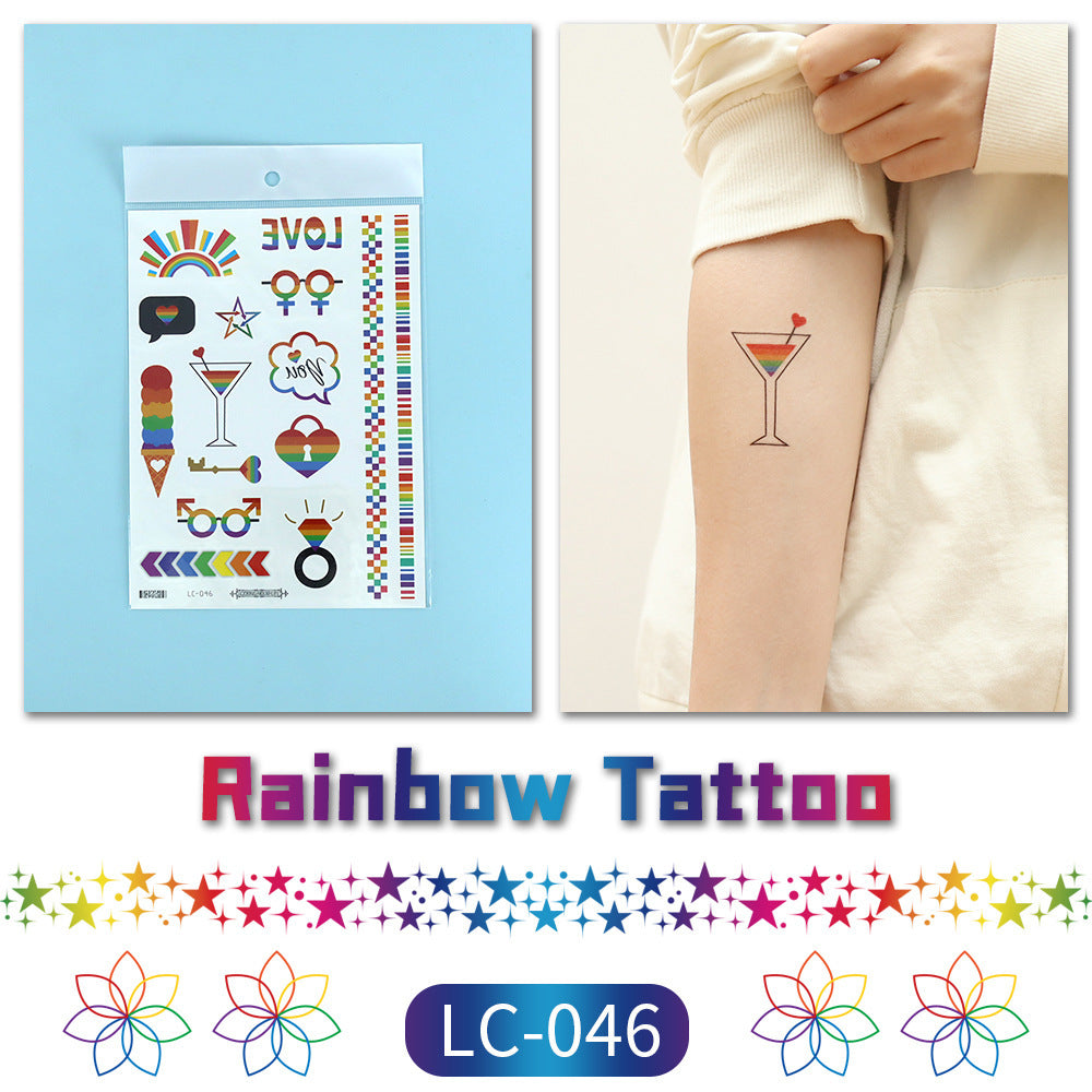Pride Day Disposable Tattoo Stickers Set - 300+ Designs on 19 pieces