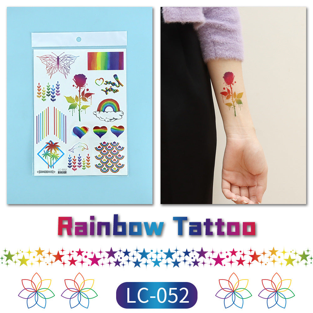 Pride Day Disposable Tattoo Stickers Set - 300+ Designs on 19 pieces