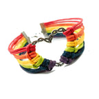 Bohemian 9-Piece Rainbow Multi-Layer Bracelet Set - Adjustable Hand-Woven Cords & Leather