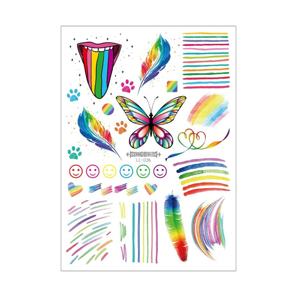 Pride Day Disposable Tattoo Stickers Set - 300+ Designs on 19 pieces