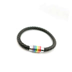 Bohemian 9-Piece Rainbow Multi-Layer Bracelet Set - Adjustable Hand-Woven Cords & Leather