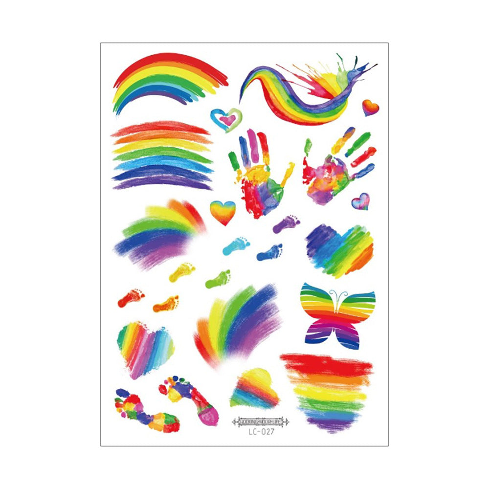 Pride Day Disposable Tattoo Stickers Set - 300+ Designs on 19 pieces