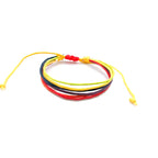 Bohemian 9-Piece Rainbow Multi-Layer Bracelet Set - Adjustable Hand-Woven Cords & Leather