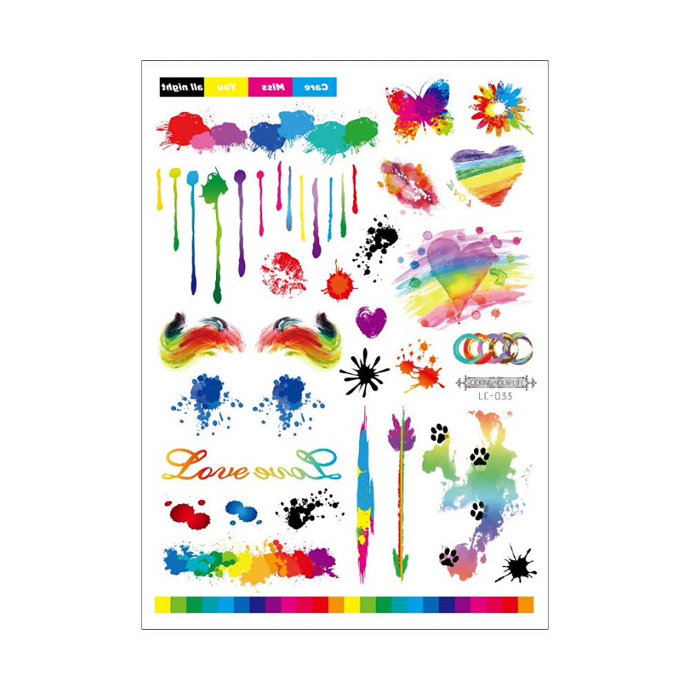 Pride Day Disposable Tattoo Stickers Set - 300+ Designs on 19 pieces